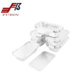 Food Packing 140mic Rectangular Foil Trays Aluminum Pans With Lids OEM Logo