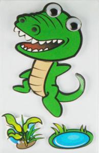 Wholesale Personalised Crocodile 3D Cartoon Stickers Paper Layered For Bedroom Wall Decorative from china suppliers