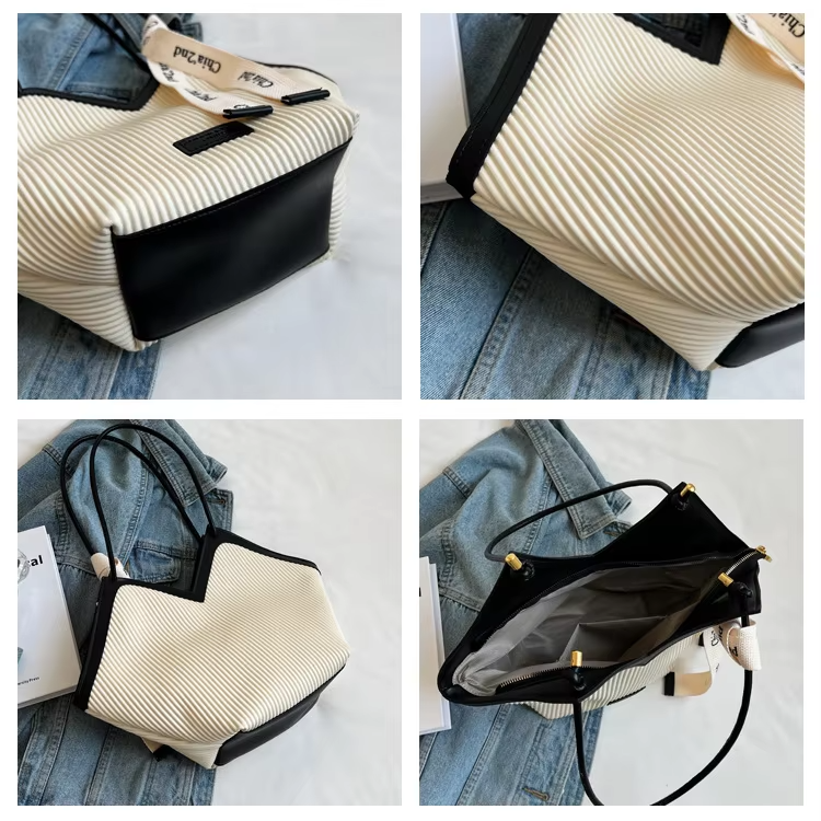 Stylish Tote Bags For Students Featuring Cashmere Lining Material And Lock Decoration