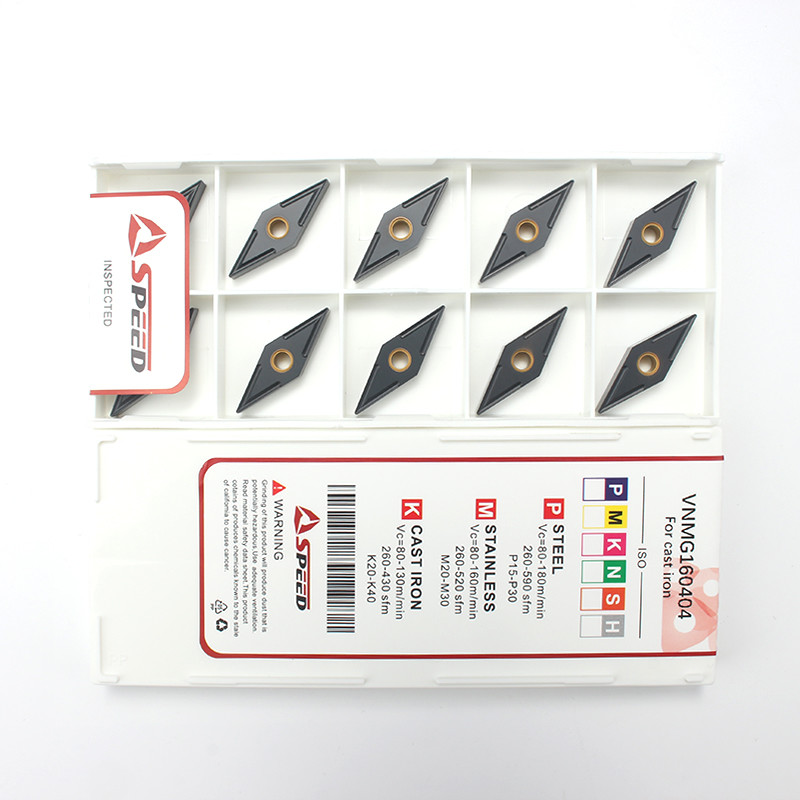 Speed VNMG160404 Wear Resistant Tungsten Carbide Turning Insert For Cast Iron Machining