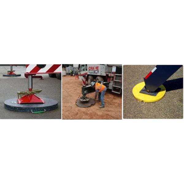 Impact Resistant Mobile Plastic Round Corners Crane HDPE Outrigger Jack Pads
