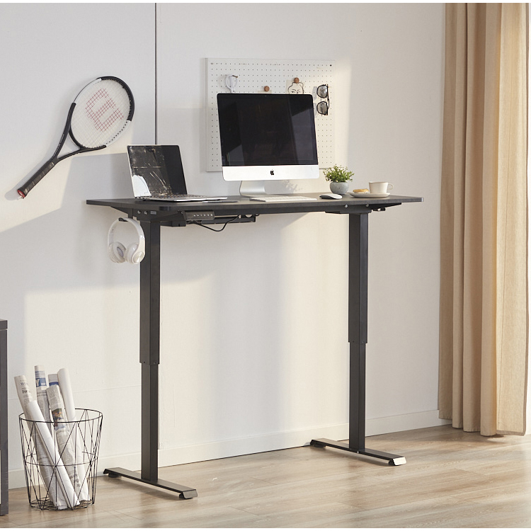 Black School Student Study Desk Gym Height Adjustable Electric Table with Dual Motors