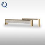 Popular style Marble Top Metal Frame TV Stand 83kg Polished Grey Color