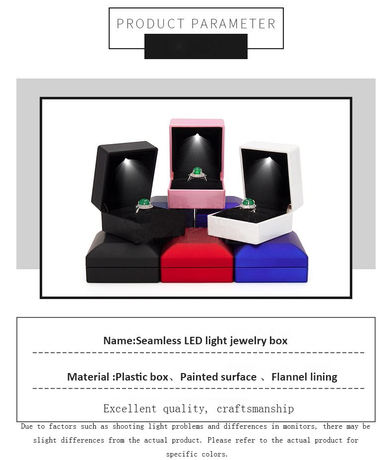 Spray Paint Plastic Engagement Ring Gift Box Built In LED Light