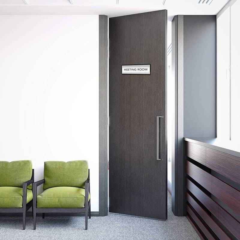Rustproof Aluminium Door Sign Holders Adhesive Door Nameplate Holder
