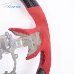 Red Stitching Sports Toyota Carbon Fiber Steering Wheel Plain Weave Customized