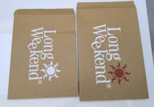 Wholesale Eco Friendly Kraft Paper Bags , Recycable Brown Paper Envelopes 2 PMS Silk Screen from china suppliers