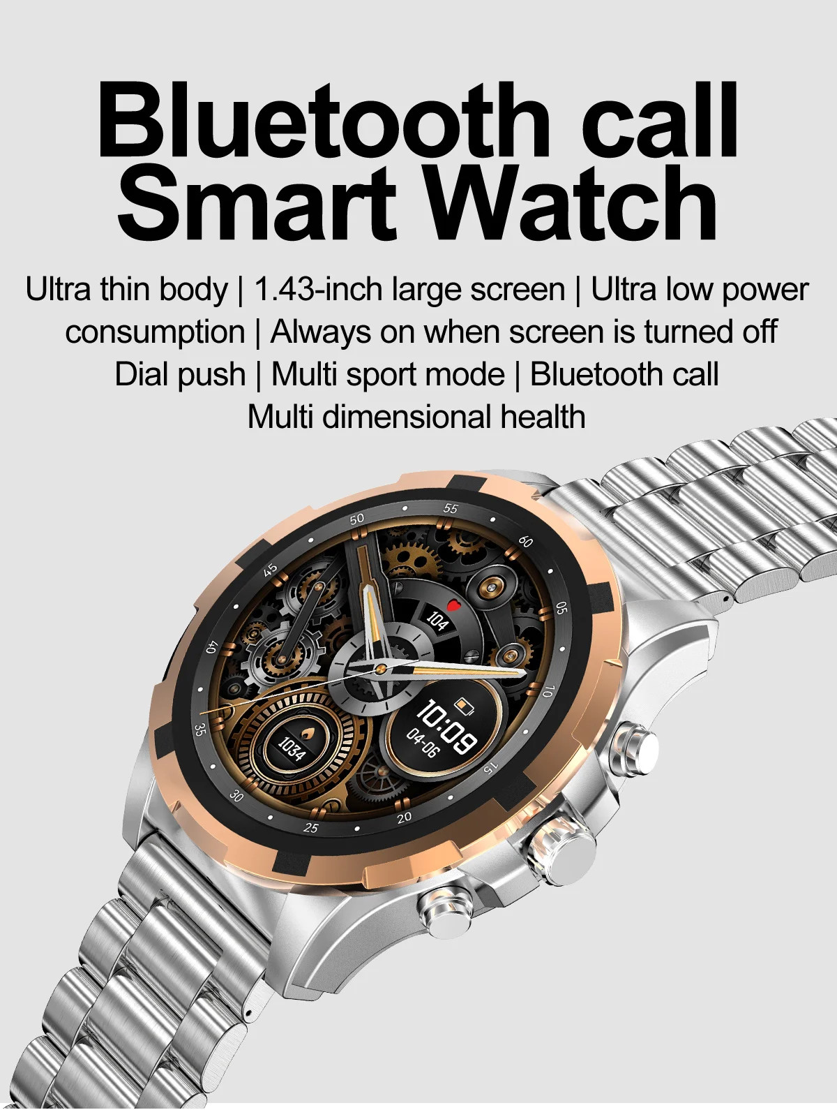 HK98 Amoled Screen Full Touch Sport Fitness Watches IP67 Waterproof Android IOS Watch For Men