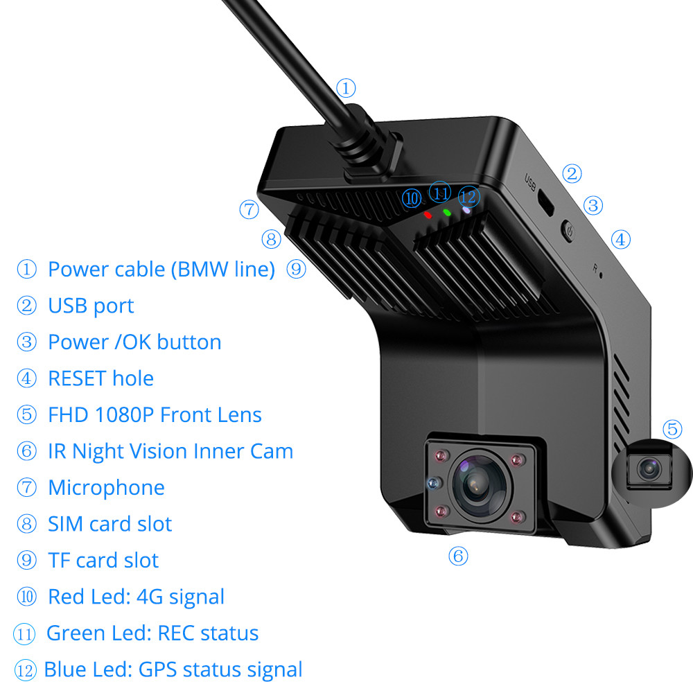 DMS Fleet Management Hd Rear View Mirror Recorder Car DVR System