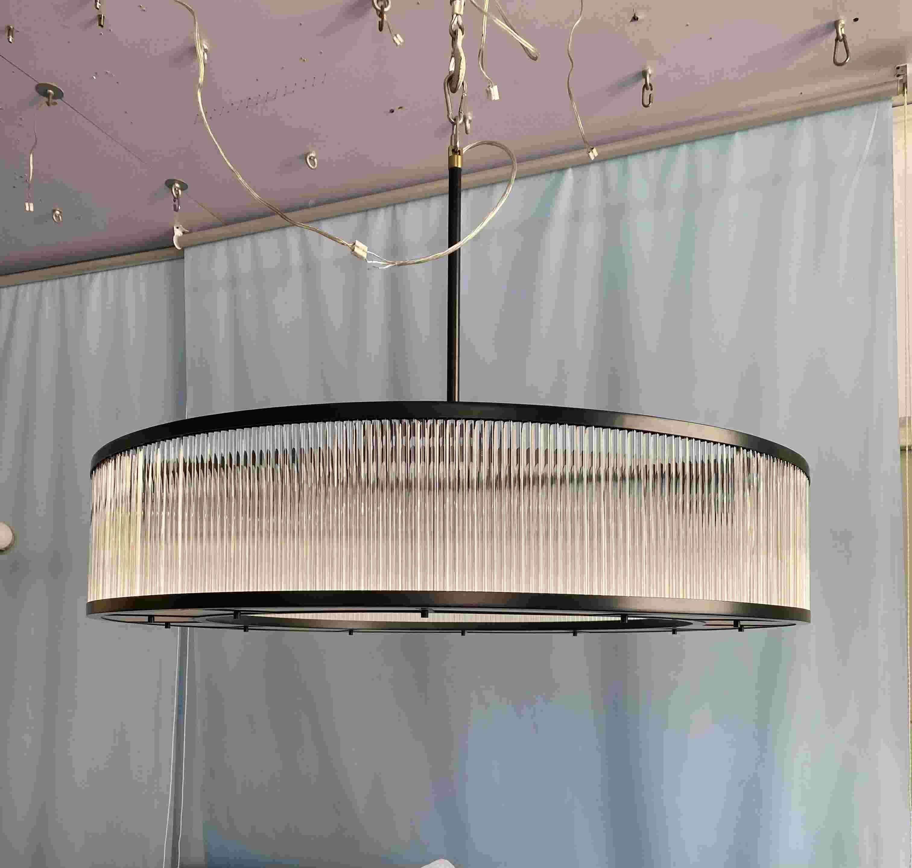 High Bearing Project Chandelier Custom Made Drum Pendant Lighting Rustproof