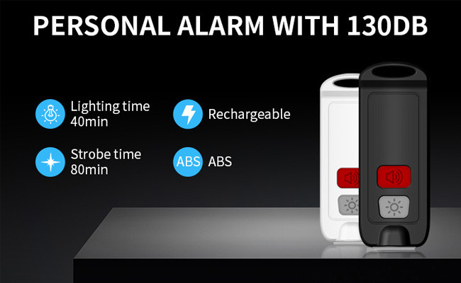 Waterproof IP66 TYPE C Flashlight Alarm Keychain 135mAh For Kids