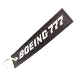 ​Aviation Enthusiast Gift - BOEING 777 Embroidered Tag with Gold-Plated Key Ring