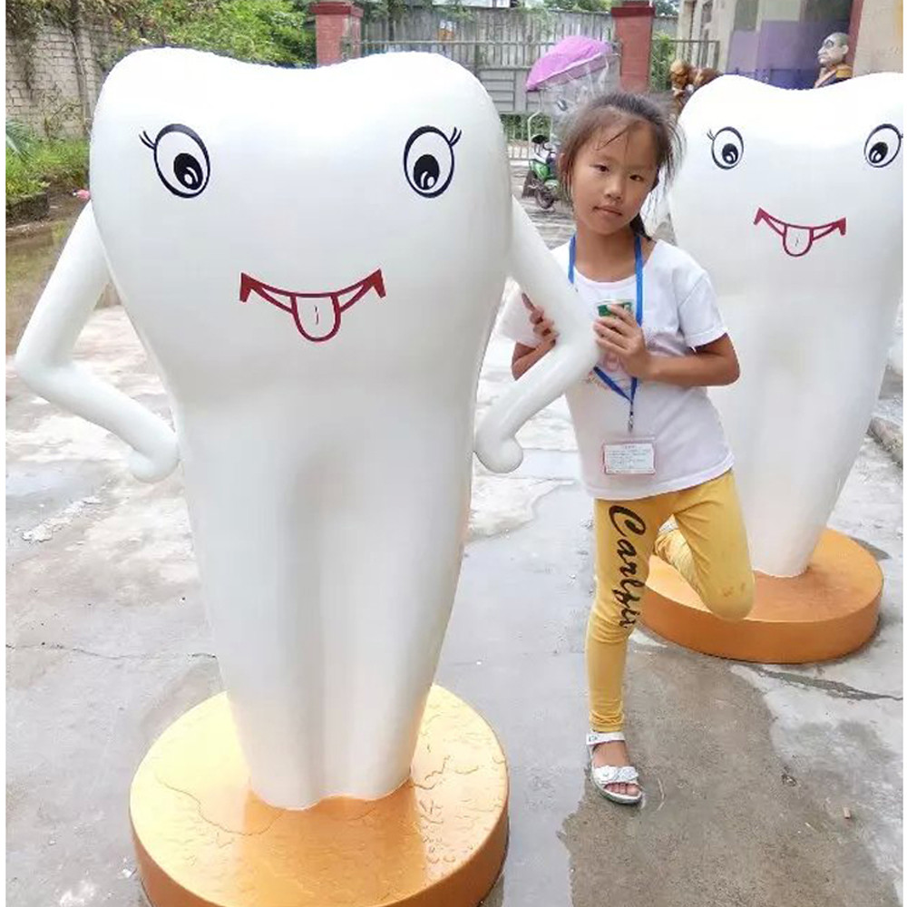 customize size fiberglass large teeth model as decoration statue in teeth hospital or oral clinic