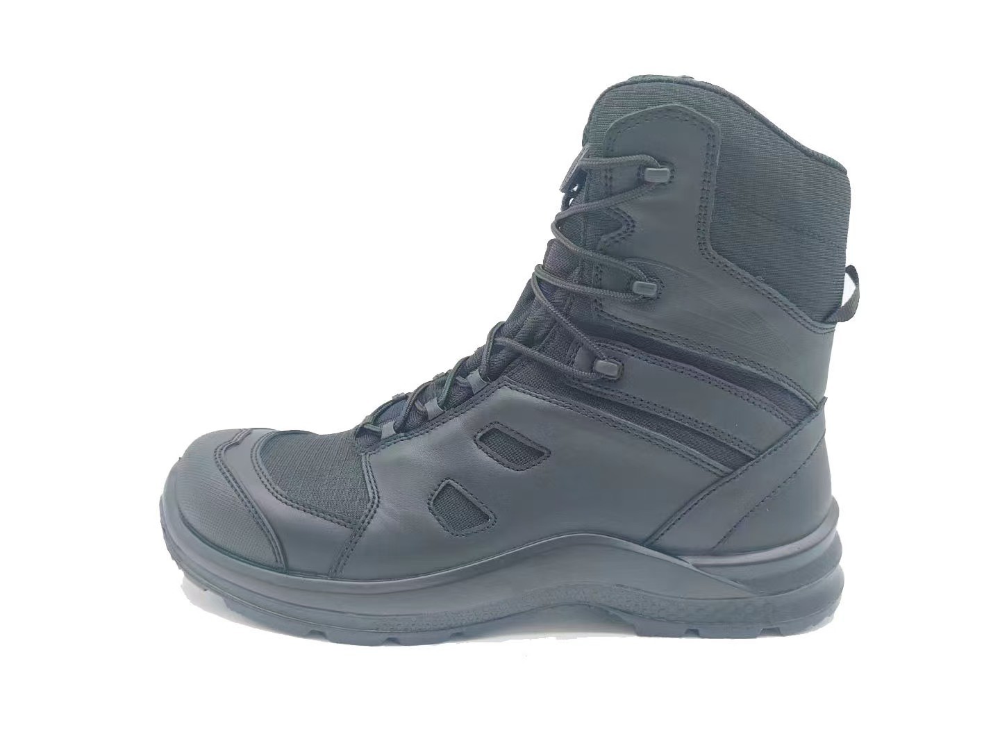 Tactical Safety Shoes High Top Outdoor Hiking Boots Premium First Layer Leather