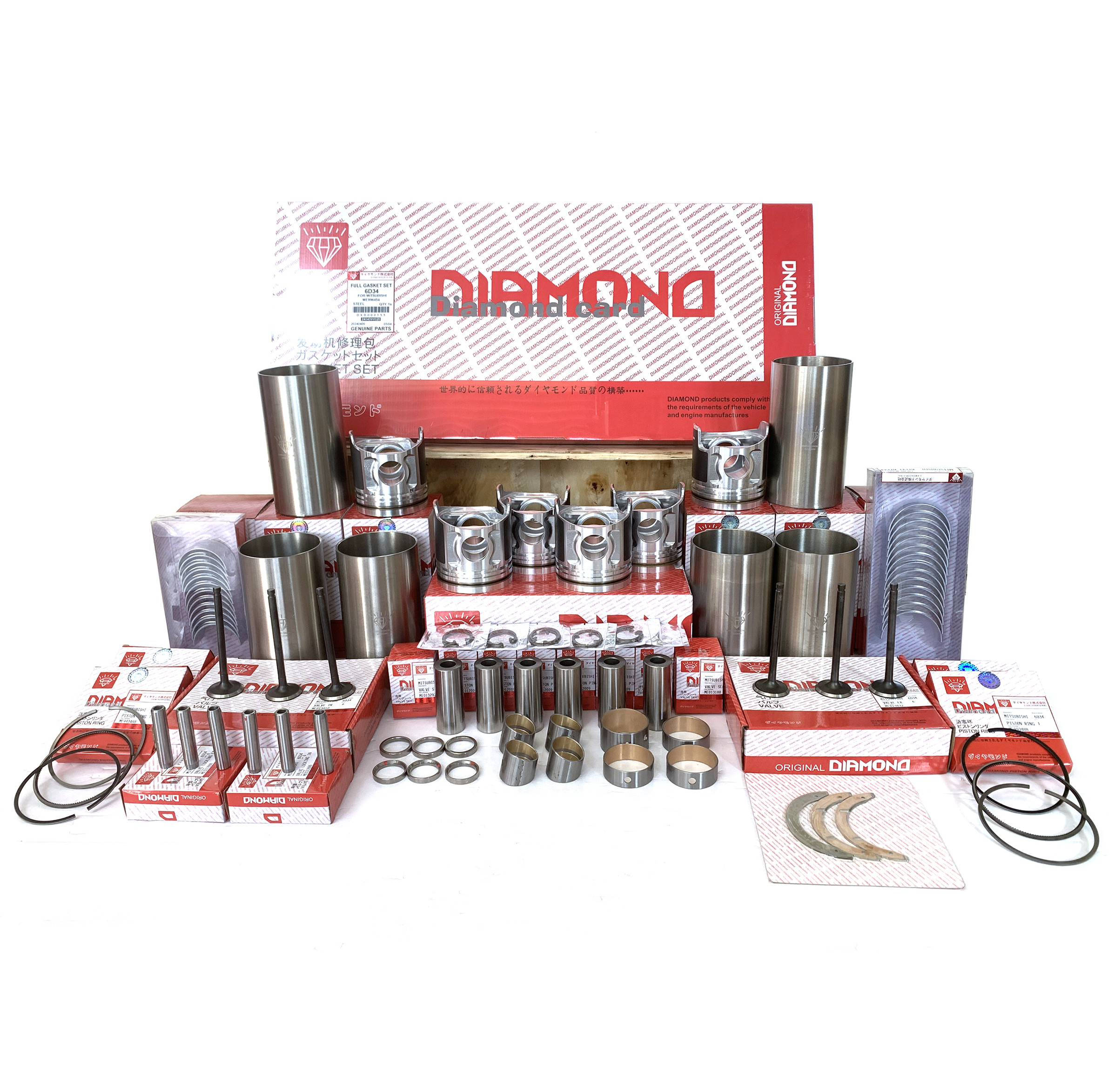 ME220454 6D34 HD820-1 HD820-2 SK200-6 Excavator Engine Parts Full Overhaul Kit