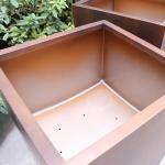 Decorative flower pot stainless steel tall rectangular planter
