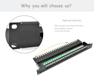 China 25 / 50 Port CAT3 RJ11 Voice Patch Panel 6P4C Type Krone / 110 IDC on sale