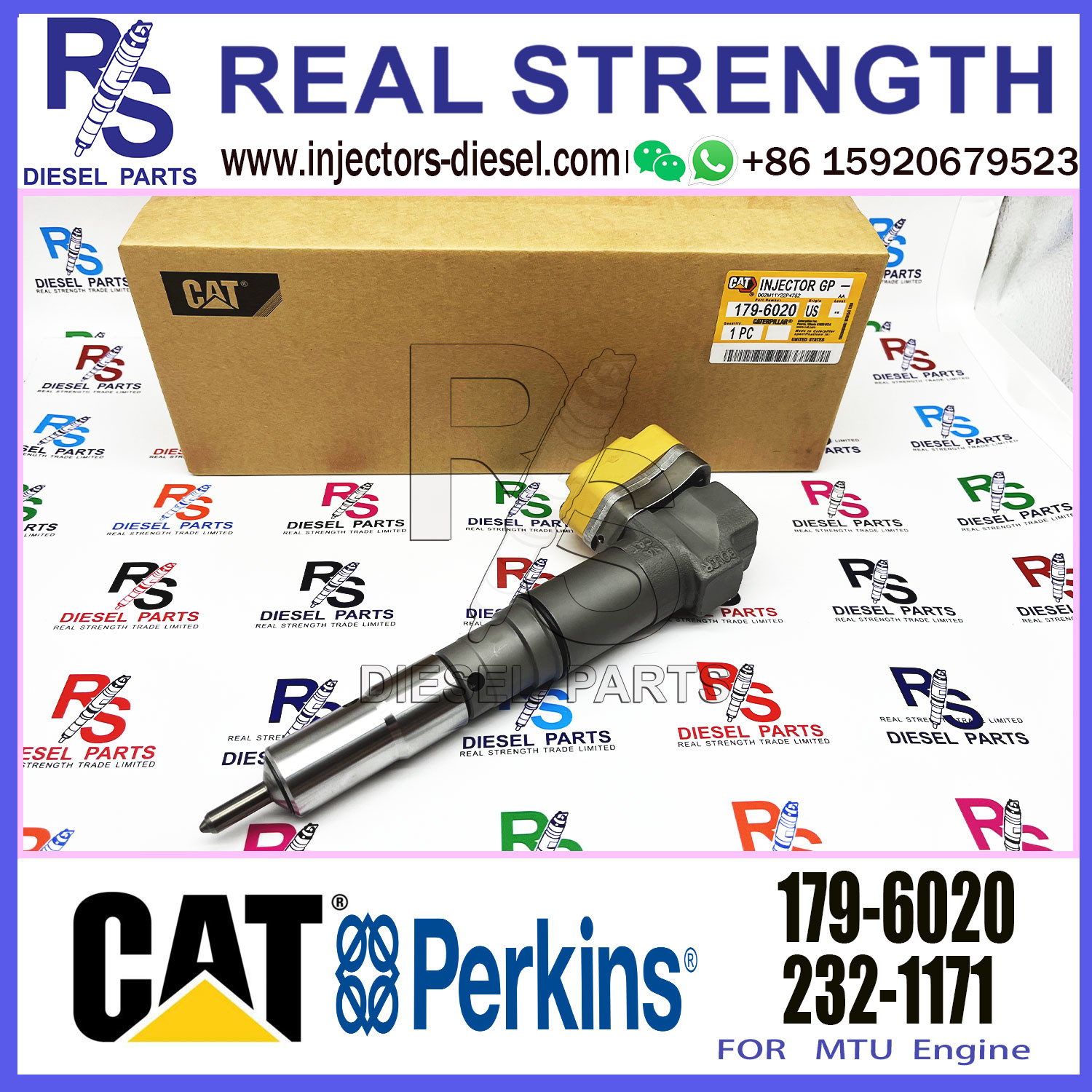 Engine diesel fuel Injector 174-7528 20R-4148 179-6020 or excavator 3412 injector 179-6020