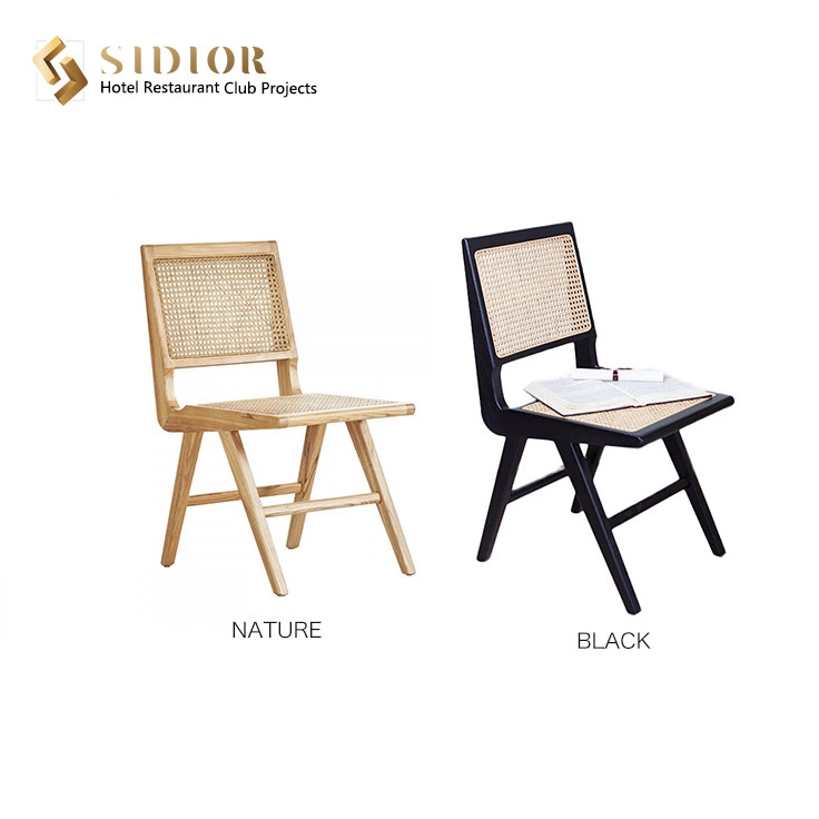 Solid Wood Dining Chair, High Quality Restaurant Chair, Solid Wood Frame, Natural Ratton Finished