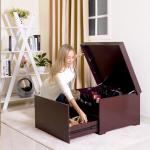 14cm Length 0.074m3 CBM Wooden Shoe Box MDF Wood 20 Pairs