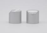 24mm Aluminum Disc Top Cap Matte Silver Plastic Screw For Bottles UV Coating