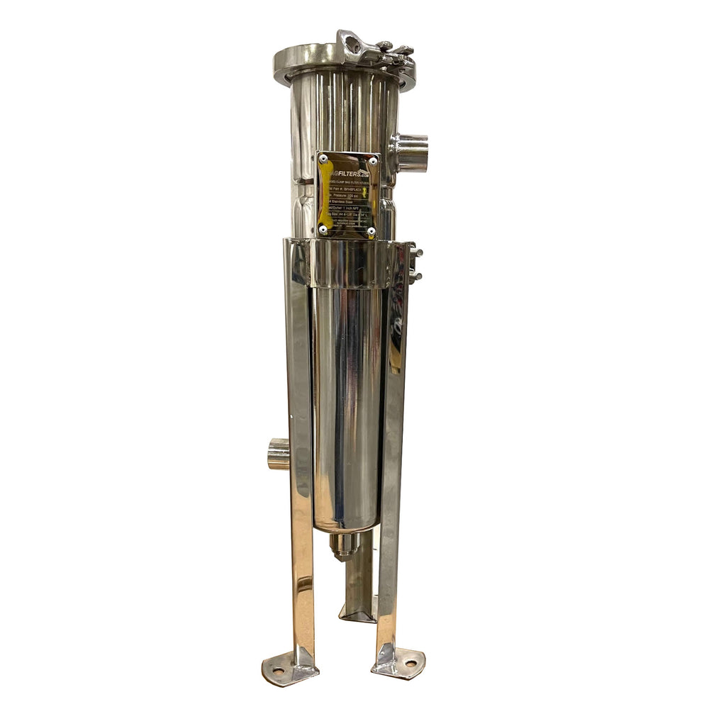 Stainless Steel Bag Filter Housing for Hotels 62KG Weight NPT Inlet 100 psi Pressure