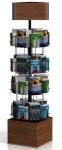 Dark Gray Flooring Wooden Display Racks Rotatable For Books Merchandising