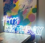 Cardboard Happy Birthday Signs Acrylic Letters Electronic Custom Neons Sign LED