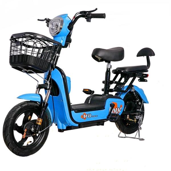 350W Brushless Electric Bike Scooter With Pedals 48V Lead Acid Battery And LED