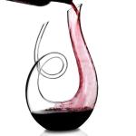 Modern Hand Blown Glass Decanter , Clear Glass Flat Bottom Wine Decanter
