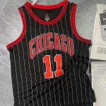 Black NBA Team Jerseys Quick Dry 11 Basketball Jersey Striped