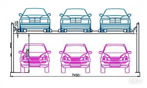 Wholesale Double Wide Automative Lift for 6 Cars/ 2 Levels Parking Lifts for 6 Cars/ Triple Wide Parking Lifts from china suppliers