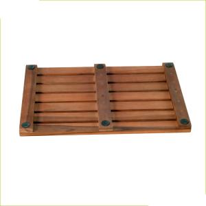 Wholesale Household Rectangle Brown 53cm Length Teak Wood Bath Mat from china suppliers