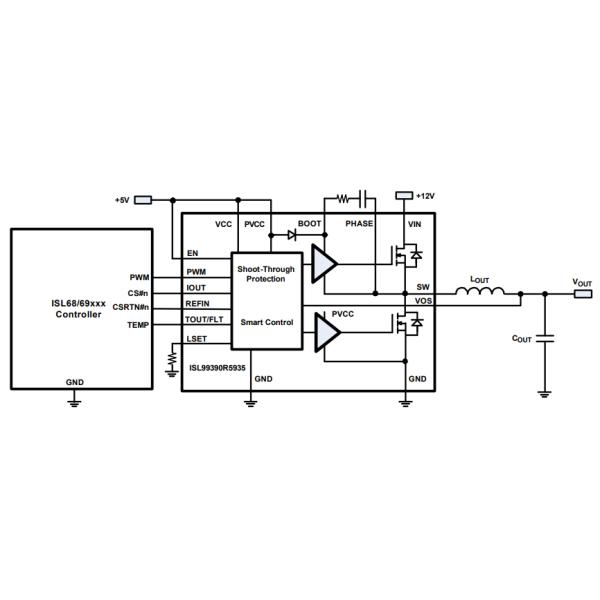 SPS Pmic Power Management Integrated Circuit 90A ISL99390FRZ 90A Smart Power Stages