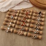 Rabbit 5.12in Beech Wood Teether Natural Wooden Bunny Teether