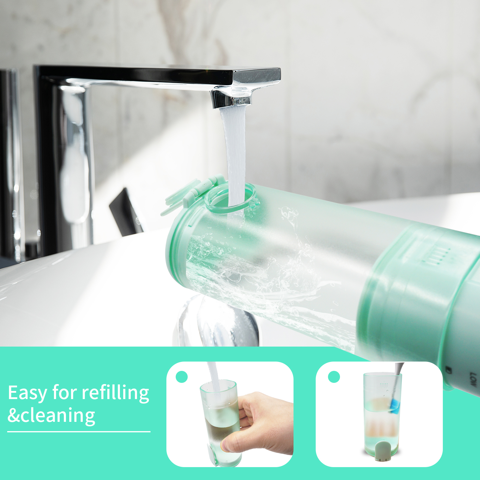 Oral Irrigator Cordless Water Flosser Electric Household With 300ML Tank