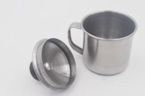 Wholesale 11cm Caitang factory customized tea mugs metal steel travel cup with cover from china suppliers