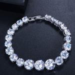 New Luxury Rose Gold Silver Color CZ Bracelet Bangle for Women Open Party Gift
