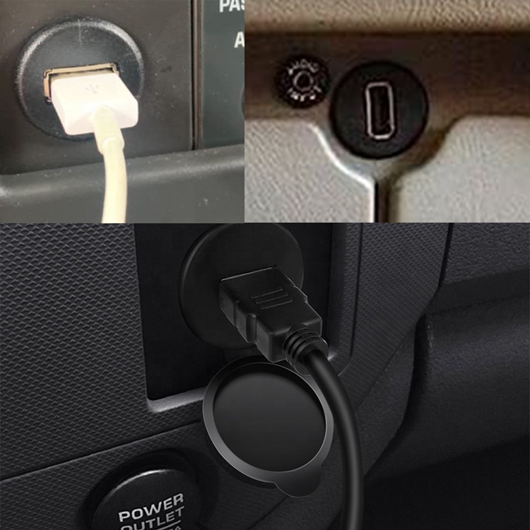 Car Audio Dashboard Flush Mount Panel USB 2.0 Male to Female Extension Cable for Car Truck Boat Motorcycle Dashboard
