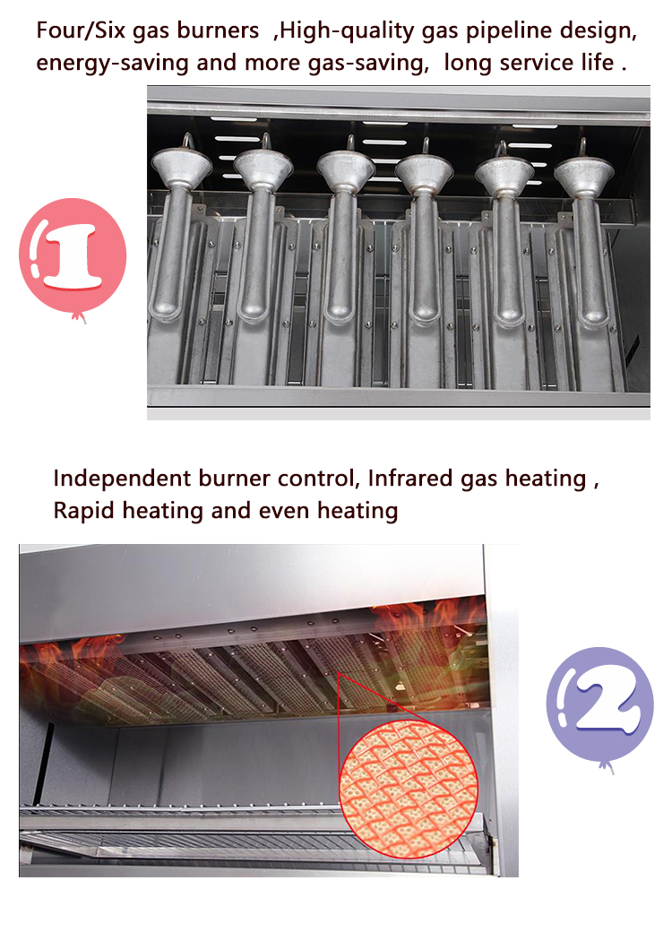 Hotel Restaurant Kitchen Equipment Long Service Life Stainless Steel Salamander Grill