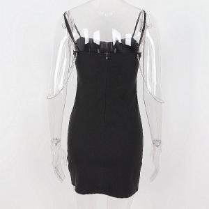 Wholesale Summer Sexy Womens Casual Dresses V Neck Low Cut Beaded Fringe Sleeveless Short Dress from china suppliers