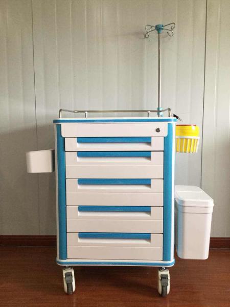 Aluminum Alloy Frame Medical Instrument Trolley Multi Function ABS Body Hospital