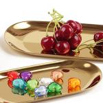 Nordic Style Jewelry Organizer Plate 112g Soft Brass Finish Storage Tray