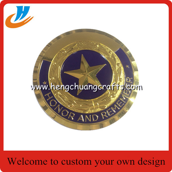 High quality 3D zinc alloy metal souvenir coins antique brass plated challenge coin