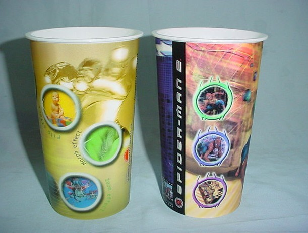 PLASTIC LENTICULAR 450 ml 3d lenticular cups plastic pp 3d dynamic drinkware cups factory