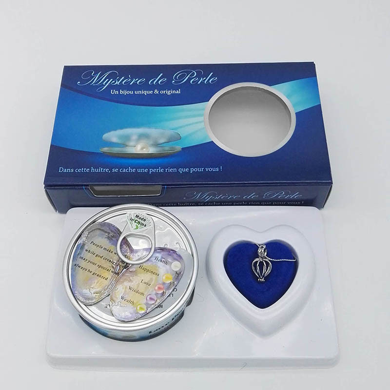 Custom Color Box Natural Love Pearl Necklace Gift Box With Fashion Cage Pendant sending to Wife,Girl Friend,Mother ect