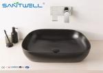 Semi counter Black Glazed art basin sink For Hotel , Bathroom art wash basin
