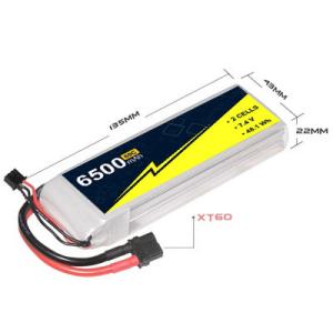 Wholesale 7.4V 2S 6500mah 60C RC Car Lipo Battery from china suppliers