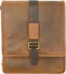 Visconti 16159 Zoltan Medium Size Messenger Real Leather Handbags 3/4 Flap Over