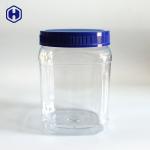 Transparent Square Wide Mouth Plastic Jars Sturdy Plastic Screw Top Jars